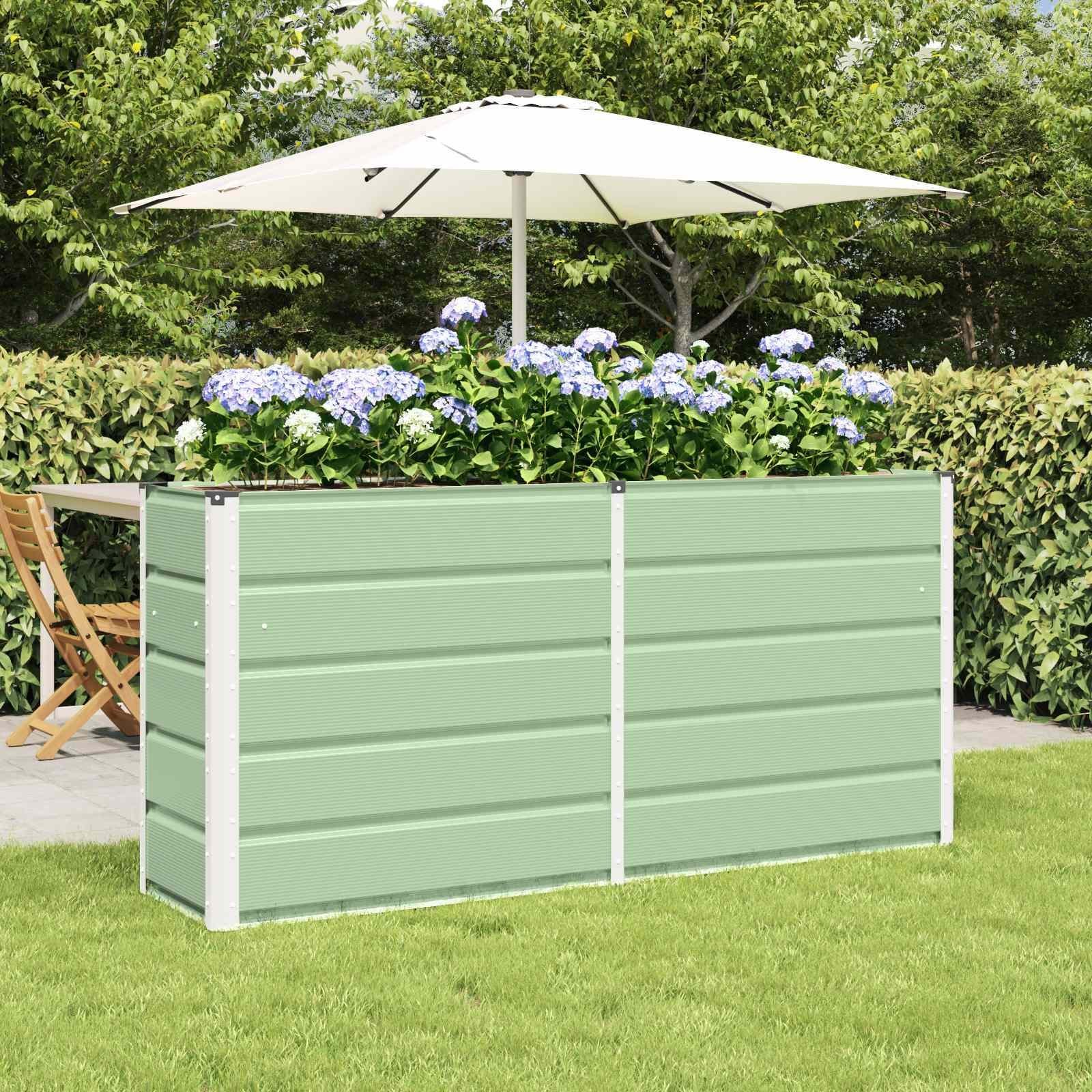 vidaXL Donica Zielony 160 x 40 x 75 cm Stal