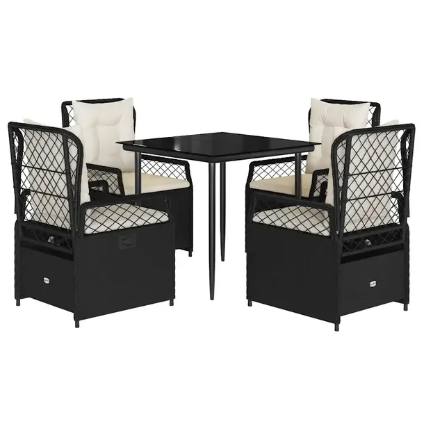 Zestaw Mebli Ogrodowych Rattan PE, Stół 80x80x74 cm, Krzesła 55x89x83 cm