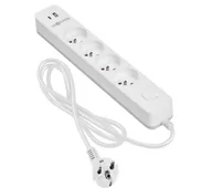 Przedłużacze i rozgałęźniki - Reinston ALZ017 - 4 gniazda - 1,5 m - USB-A/USB-C - PD 18W (biały) - miniaturka - grafika 1