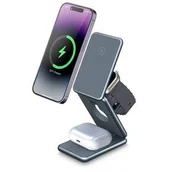 Ładowarki do telefonów - Bezprzewodowa ładowarka WG Tower of Charge 3v1 (12284) Szara - miniaturka - grafika 1