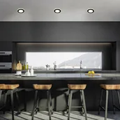 Oprawy, klosze i abażury - Briloner Oprawa wpuszczana LED Gima, czarna, 3000 K, zestaw 3 sztuk - miniaturka - grafika 1