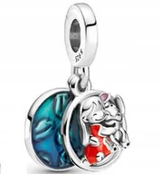 Wisiorki - Charms Zawieszka Charms Lilo I Stitch Srebro 925 - miniaturka - grafika 1