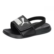 Buty dla dziewczynek - PUMA Unisex Baby Popcat 20 pasek z tyłu Ac Inf Slide Sandały, Czarna puma, biała puma - 24 EU - miniaturka - grafika 1