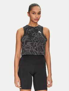 adidas Koszulka techniczna Train Essentials Allover Print Workout JE6153 Czarny Regular Fit - Koszulki sportowe damskie - miniaturka - grafika 1