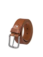 Paski - Puccini Skórzany pasek w kolorze jasnobrązowym - miniaturka - grafika 1