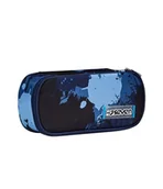 Piórniki - Seven Piórnik szkolny Round Plus, niebieski, Inky Shadow, owalna torebka z wewnętrzną kieszenią i elastycznymi uchwytami na długopisy, akcesoria do plecaka, podstawowe, średnie, wyższe, dla dzieci, - miniaturka - grafika 1