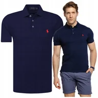 Koszulki męskie - RALPH LAUREN męska koszulka polo granat SLIM RALPH LAUREN męska koszulka polo granat SLIM r.M - miniaturka - grafika 1