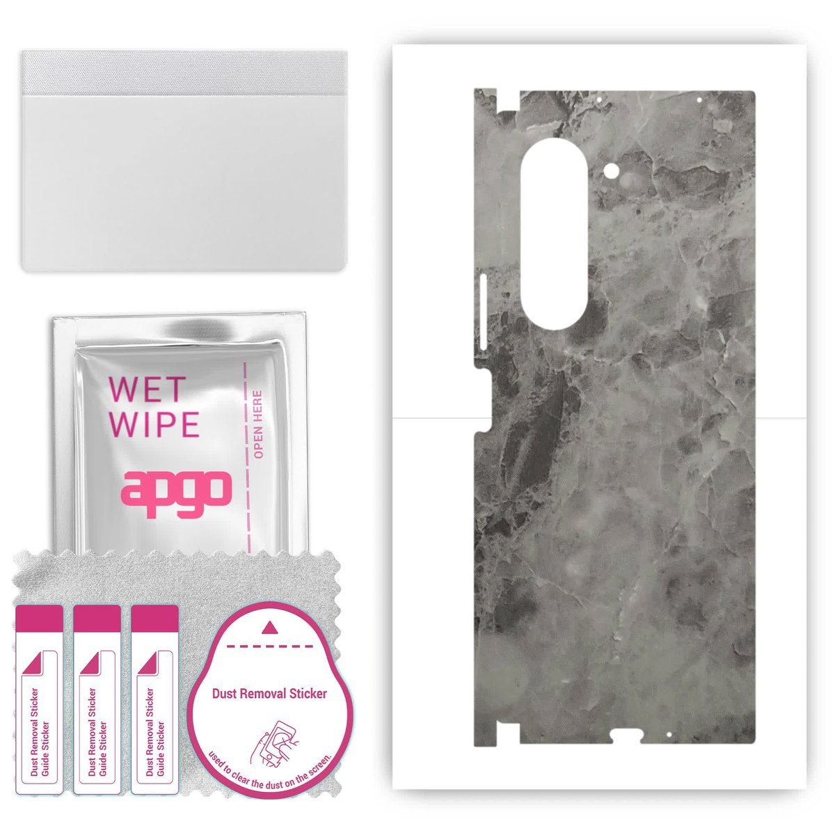 Folia naklejka skórka strukturalna na TYŁ+BOKI do Samsung Galaxy Z Fold 6 - Marmur Czarny - apgo SKINS