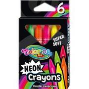Przybory szkolne - Colorino Kredki świecowe 6 kolorów neon trójkątne 92029 - miniaturka - grafika 1