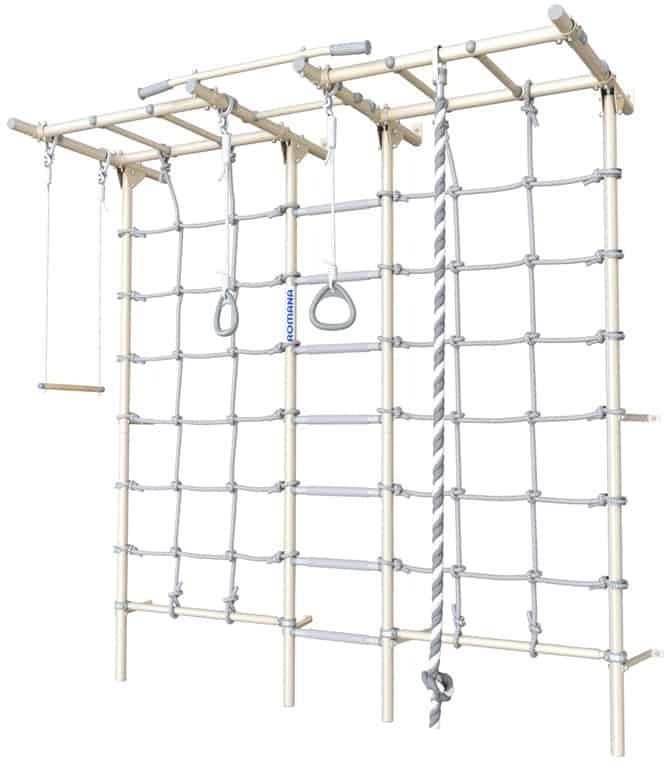 MAŁPISZON Drabinka gimnastyczna Kometa Next-5 Dual biała Lina Kółka 225 cm