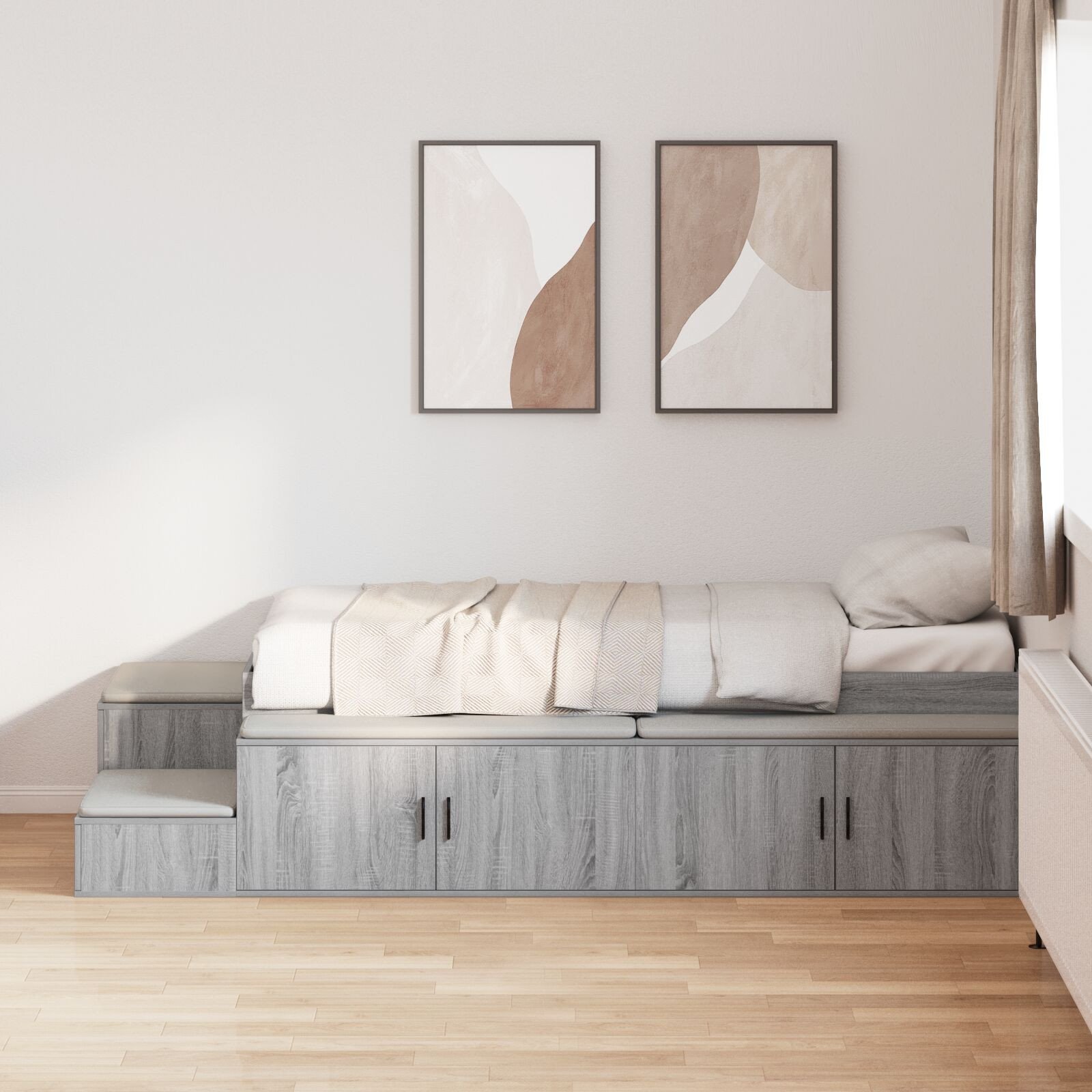 vidaXL Rama łóżka Szara Sonoma 100x200 cm