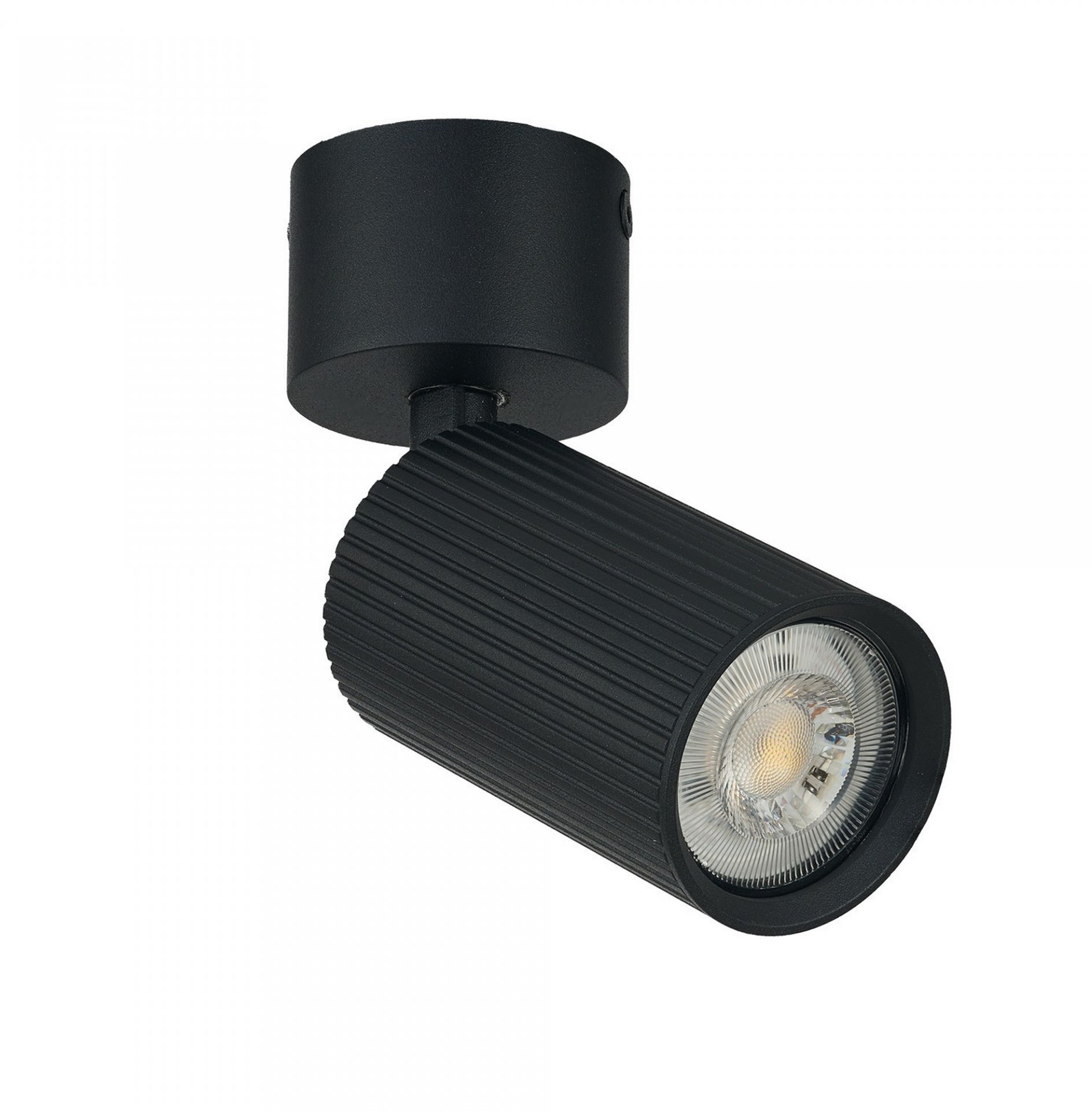 Lampa sufitowa Azzardo Lampa Reflektor Spot LUCAS RIBBED GU10 Czarny Ryflowany AZ6493 Azzardo
