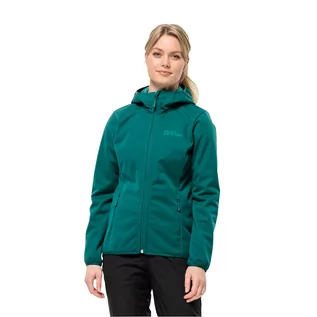 Kurtki damskie - Damska kurtka softshellowa Jack Wolfskin WINDHAIN HOODY W sea green - XS - grafika 1