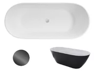 Wanny - Wanna Wolnostojąca Besco Moya Black&White 170 + klik-klak grafit czyszczony od góry - miniaturka - grafika 1