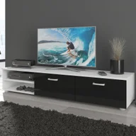 Szafki RTV - Szafka RTV Długa MAG-03 Magic MebloCross Sonoma Jasna / Biały Połysk - miniaturka - grafika 1