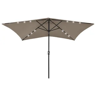 Parasol ogrodowy z LED i stalowym słupkiem, taupe, 2x3 m - Parasole ogrodowe - miniaturka - grafika 1