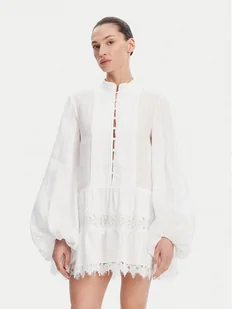 BARDOT Sukienka letnia Antonia Lace Trim 59849DB Biały Relaxed Fit - Sukienki - miniaturka - grafika 1