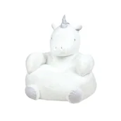 Fotele i pufy dla dzieci - Pufa dziecięca AURORE 45x45x45 cm biały - miniaturka - grafika 1