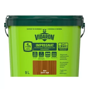 Impregnat do drewna ogrodowy 9 l Złoty dąb Vidaron 5903973206774 - Farby i impregnaty do drewna - miniaturka - grafika 1