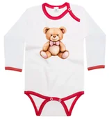 Body dla niemowląt - Body dziecięce Pogodny Pluszowy Miś Z Różową Muszką Dzień Misia 86/92 - miniaturka - grafika 1