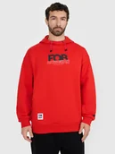 Bluzy męskie - 4F Bluza dresowa nierozpinana z kapturem męska - czerwona XL - miniaturka - grafika 1