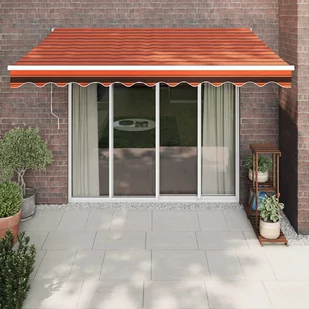 vidaXL Zwijana markiza, pomarańcz i brąz, 3x2,5 m, tkanina i aluminium - Markizy - miniaturka - grafika 1