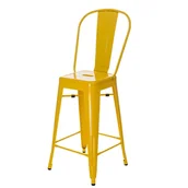 Taborety i hokery - D2.Design Stołek barowy Paris Back żółty inspirowany Tolix 41447 - miniaturka - grafika 1