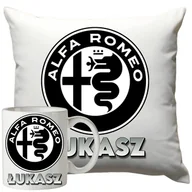 Gadżety dla niej i dla niego - Kubek Poduszka Alfa Romeo 330ml 40x40cm z Napisem Zestaw Motoryzacyjny - miniaturka - grafika 1