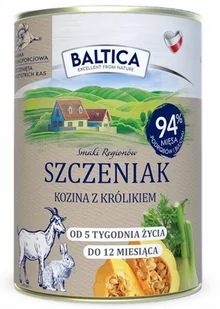 BALTICA SMAKI REGIONÓW Szczeniak Kozina z królikiem - puszka 400g - Mokra karma dla psów - miniaturka - grafika 1