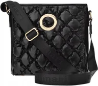 Torebki damskie - Monnari Torba Pikowana Listonoszka Torebka Miękka Z Długim Paskiem Czarna - miniaturka - grafika 1