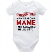 Body dla niemowląt - Body Dziecięce MAM SZALONĄ MAMĘ Na Mikołajki Święta Pod Choinkę Białe 74cm - miniaturka - grafika 1