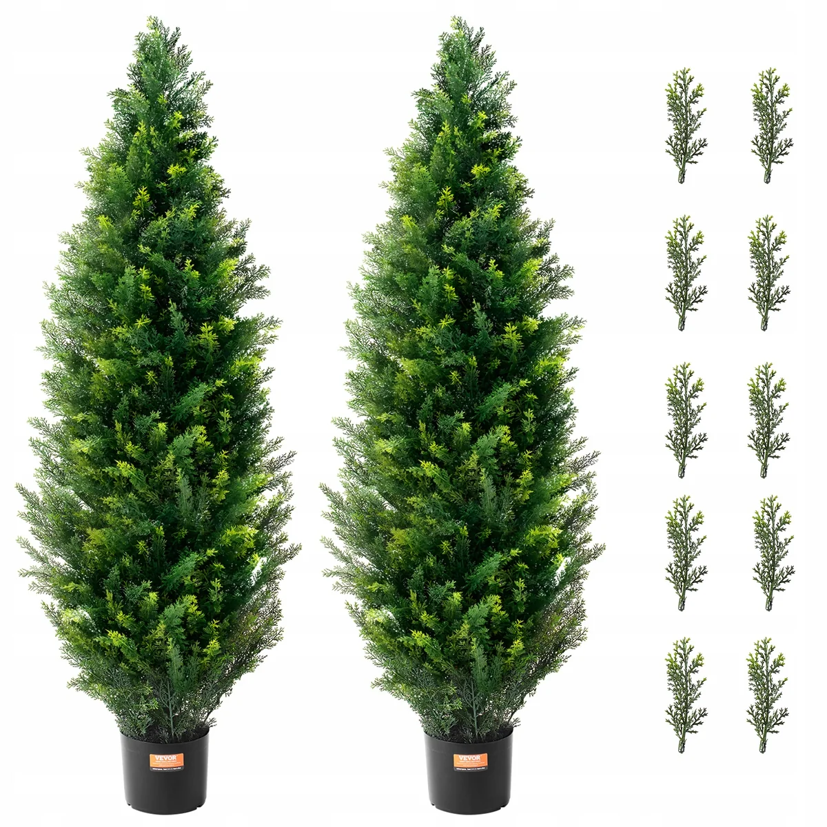 VEVOR SZTUCZNE DRZEWO CEDROWE TOPIARY 48 CALI 2 SZTUKI PREMIUM PE ZIELONE
