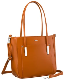 ROVICKY torba damska camelowa torebka shopper bag na zamek pojemna A4 - Torebki damskie - miniaturka - grafika 1
