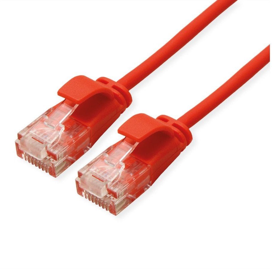 ROLINE GREEN UTP patchkabel Cat.6A Class EA, LSOH, extra dun, czerwony, 5 m