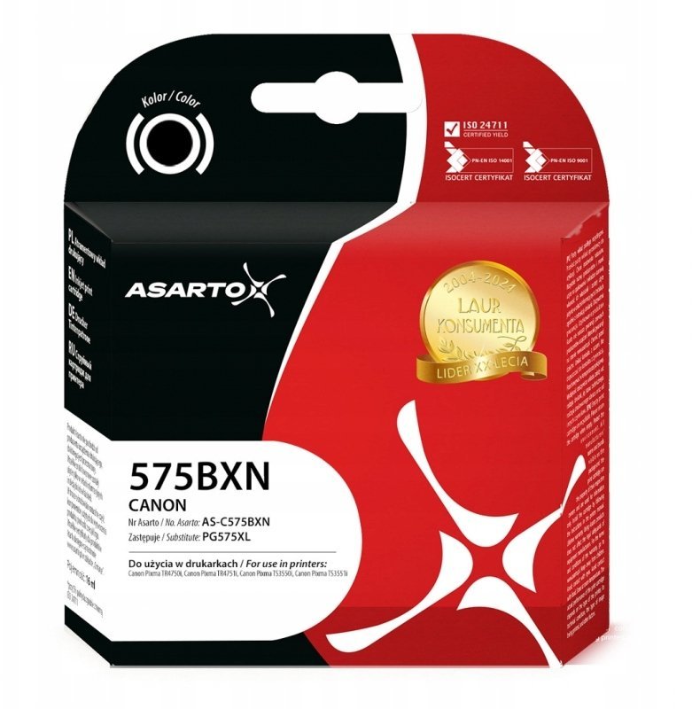 Tusz Asarto do Canon 575BXN 5437C001Â PG575XL 420 str. black