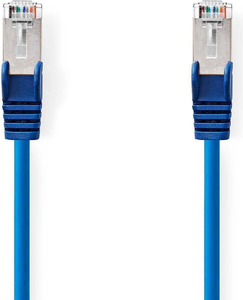 Nedis Ccgl85121Bu150 Kabel sieciowy Cat5E Sf/Utp Rj45 Męski Rj45 Męski 15.0 M Okrągły PVC Niebieska etykieta