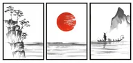Plakaty - Plakaty w ramie E-DRUK Tryptyk Japonia, 33x43 cm - miniaturka - grafika 1