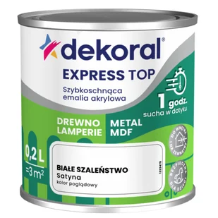 Szybkoschnąca Dekoral Emalia akrylowa EXPRESS TOP Białe szaleństwo 0,2 l - Emalie - miniaturka - grafika 1