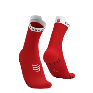 Skarpetki sportowe męskie - COMPRESSPORT Skarpetki do biegania wysokie ProRacing Socks V4 red/white - miniaturka - grafika 1