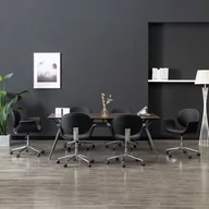 Krzesła - vidaXL Obrotowe krzesła stołowe, 6 szt., czarne, sztuczna skóra - miniaturka - grafika 1