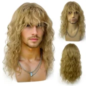 Pozostałe akcesoria fryzjerskie - TEMU Uniseksowa Peruka Syntetyczna "Woda " Szara o Długości 18 Cali - Włókno Syntetyczne Odporność na Ciepło, Regulowana Czapka z Siatki Różanej, - miniaturka - grafika 1