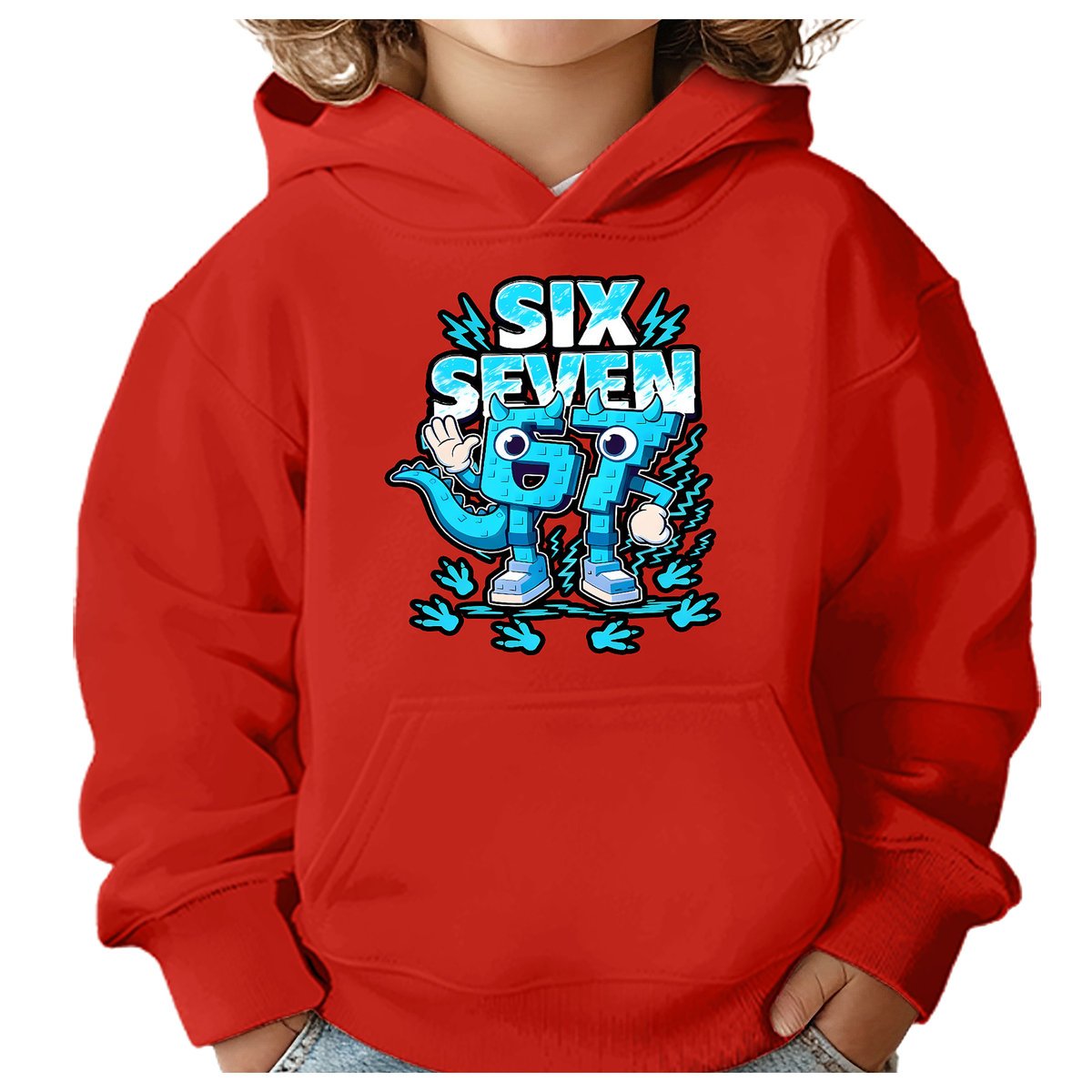 BLUZA DZIECIĘCA Z KAPTUREM 67 SIX SEVEN KLOCKI VIRAL 110-116 PREZENT