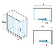 Ścianki i drzwi prysznicowe - Novellini Rose Rosse Drzwi prysznicowe przesuwne 137-140x200 cm prawe ROSEPH137D-1K - miniaturka - grafika 1