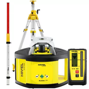Niwelator laserowy Nivel System NL500G DIGITAL (wiązka zielona) z czujnikiem cyfrowym + statyw z wysięgnikiem + łata - Sprzęt geodezyjny - miniaturka - grafika 1