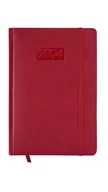 Kalendarze - Kalendarz 2024 Lux Z Gumką A5 Dzienny V6 Czerwony - miniaturka - grafika 1
