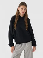 Bluzy damskie - Damska bluza dresowa nierozpinana z kapturem Outhorn OTHWAW24TSWSF1919 - czarna - miniaturka - grafika 1