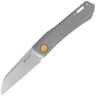 Nóż składany Real Steel Solis Gray/Gold Titanium, Satin N690 by Poltergeist Work (7062G) - Noże - miniaturka - grafika 1