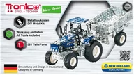 Zabawki konstrukcyjne - Tronico Toys Zawieszka tronico 09560  metalowe zestaw budowlany Traktor New Holland T5  115 z zamkiem jarmułka, skala 1: 64, seria Micro, niebieski, 581 części - miniaturka - grafika 1