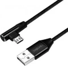 LogiLink micro USB 1.0m kątowy czarny CU0142 - Kable USB - miniaturka - grafika 2