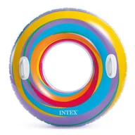 Materace dmuchane i koła do pływania - Koło do pływania, Intex, 91 cm, fioletowe w paski - miniaturka - grafika 1